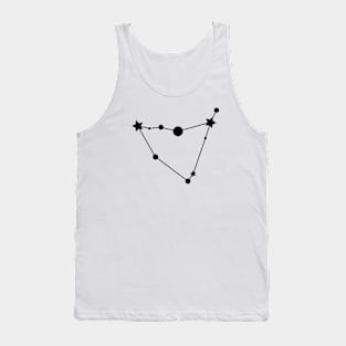 Capricorn Zodiac Constellation in Black Tank Top